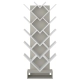 Cumpara ieftin Biblioteca mdf gri alb Vevey 59x21.6x150 cm