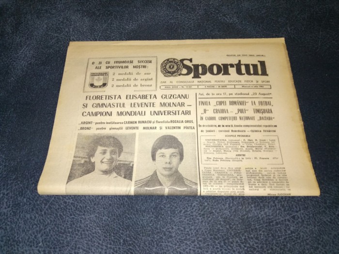 ZIARUL SPORTUL 6 IULIE 1983