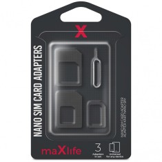 Adaptor SIM MaXlife, Set 5 in 1, Negru foto