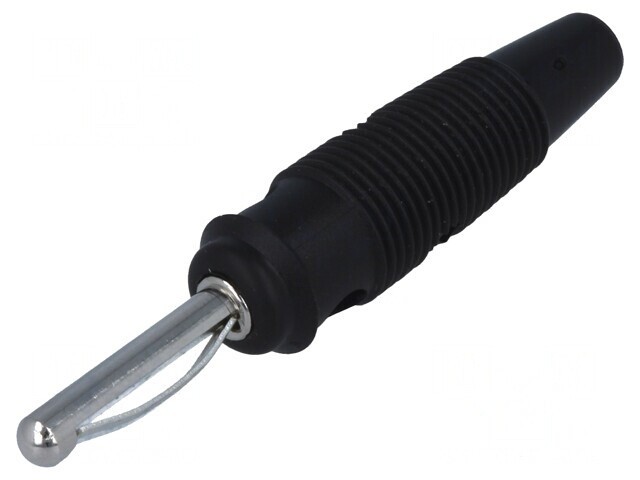 Mufă banană 4mm 16A neagră nichelată