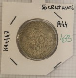 Mexico, Mexic 50 centavos 1944, KM#447, stare buna, argint