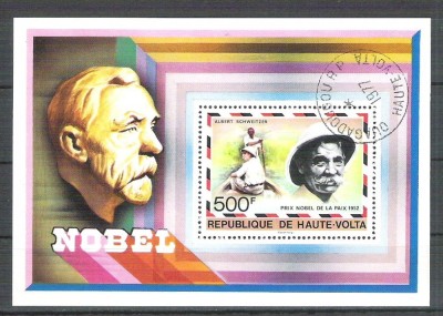 Haute Volta 1977 Nobel, perf. sheet, used R.057 foto