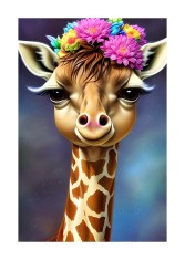 Sticker decorativ, Girafa, Portocaliu, 85 cm, 6388ST foto