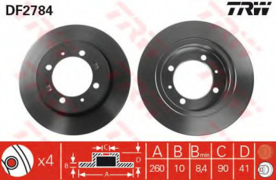 Disc frana VOLVO S40 I (VS) (1995 - 2004) TRW DF2784 foto