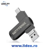 Stick USB 3.0 Mobil, KATITFENXK, 64GB, High Speed, Backup fisiere, Flash Drive 4 in 1, Adaptor Type-A, Type-C, Lightning, USB-A, Potrivit pentru telef