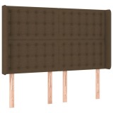 Cumpara ieftin Tablie de pat cu aripioare maro inchis 147x16x118/128 cm textil