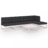 Set mobilier de gradina cu perne, 6 piese, lemn masiv pin