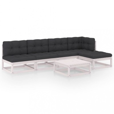 Set mobilier de gradina cu perne, 6 piese, lemn masiv pin foto
