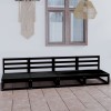 Gossi set mobilier de gradina cu 4 locuri, negru, lemn masiv de pin