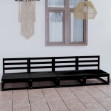 VidaXL Set mobilier de grădină cu 4 locuri, negru, lemn masiv de pin