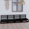 Gossi set mobilier de gradina cu 4 locuri, negru, lemn masiv de pin