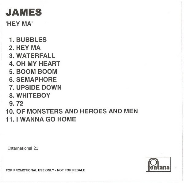 James - Hey Ma!, CDr