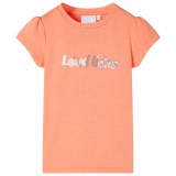 Tricou pentru copii cu m&acirc;neci scurte, portocaliu neon, 116