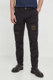 Aeronautica Militare pantaloni barbati, culoarea negru, drept