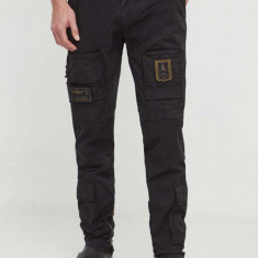 Aeronautica Militare pantaloni barbati, culoarea negru, drept