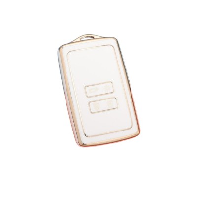 Husa Cheie Renault Megane, Kadjar, Captur, Clio Smartkey 4 Butoane , Tpu, Design, Alb Cu auriu foto