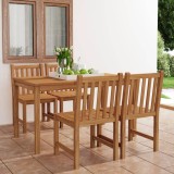 Cumpara ieftin Set de mobilier de grădină cu 5 piese, 140x80 cm, lemn masiv de tec