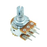 Potentiometru rotativ stereo 10k logaritmic SR pini scurti