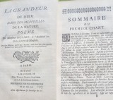 F917-I-Editie veche-POEME-1751-Paris-Grandoarea Lui Dumnezeu in minunile Naturii