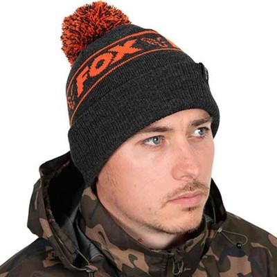 Caciula Fox Collection Bobble Black &amp;amp; Orange, Marime Univ. foto