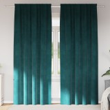 vidaXL Draperii opace cu bandă superioară, 2 buc. verde &icirc;nchis catifea
