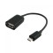 Cablu OTG microUSB mama- USB A tata