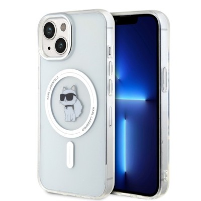 Husa pentru iPhone 15 / iPhone 14 / iPhone 13 - Karl Lagerfeld IML MagSafe (KLHMP15SHFCCNOT) - Transparent Choupette foto