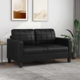 VidaXL Canapea cu 2 locuri, negru, 140 cm, piele ecologică 359117
