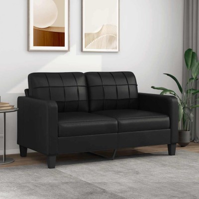 vidaXL Canapea cu 2 locuri, negru, 140 cm, piele ecologică 359117 foto