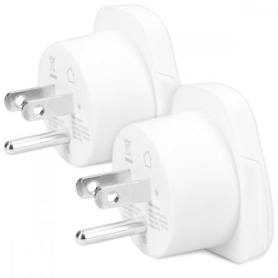 Set 2 Adaptoare de calatorie tip B pentru SUA, Kwmobile, Alb, Plastic, 44716.02 foto
