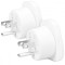 Set 2 Adaptoare de calatorie tip B pentru SUA, Kwmobile, Alb, Plastic, 44716.02