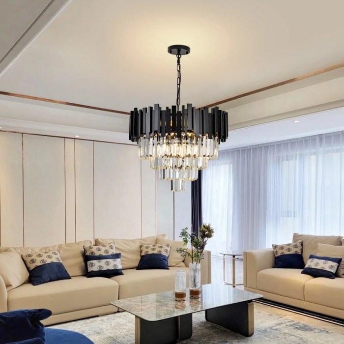 Candelabru Cristal BLOIS 10x E27 Negru Auriu ModernLight Concept