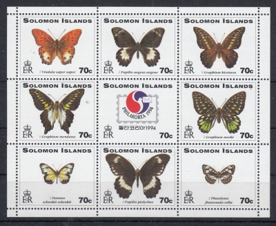 Solomon Islands - FLUTURI - MNH foto