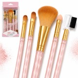 Set 5 bucăți pensule cosmetice de machiaj multifuncționale, roz