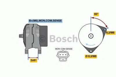 Generator / Alternator FORD FOCUS Combi (DNW) (1999 - 2007) BOSCH 0 986 044 651 foto