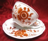 SET CEASCA CAFEA CU FARFURIE PORTELAN JAPONEZ DESIGN AUGUST WARNEKE MODEL NIKKO ROT