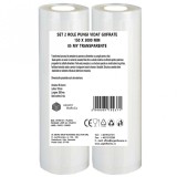 Set 2 role pungi vidat gofrate, dimensiuni 150x3000 mm, transparente, grosime 85 microni, preparare sau depozitare Sous Vide