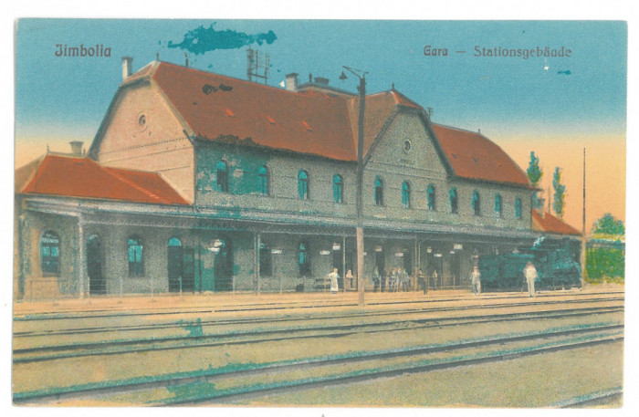 125 - JIMBOLIA, Timis, Railway Station, Romania - old postcard - unused - 1927