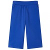 Pantaloni Copii Largi Albastru Cobalt 116 (5-6 Ani) Bumbac Elastic Buzunare Talie Elastica