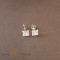 Cercei Unisex Argint 925 cu Cristal Zirconia Alb Patrat, 6 mm