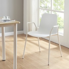 Scaun bucatarie Kankaanpaa plastic alb [en.casa] HausGarden Leisure foto