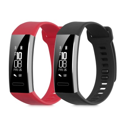 Set 2 Curele pentru Huawei Band 2 / Band 2 Pro, kwmobile, Silicon, Negru / Rosu, 43318.20 foto