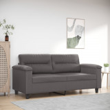 Canapea cu 2 locuri, gri, 140 cm, piele ecologica GartenMobel Dekor, vidaXL