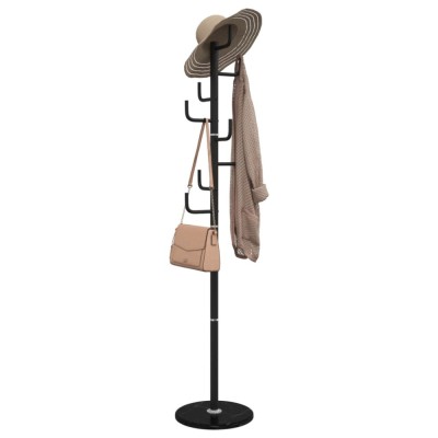 vidaXL Cuier de haine, negru, 183 cm, fier vopsit electrostatic foto