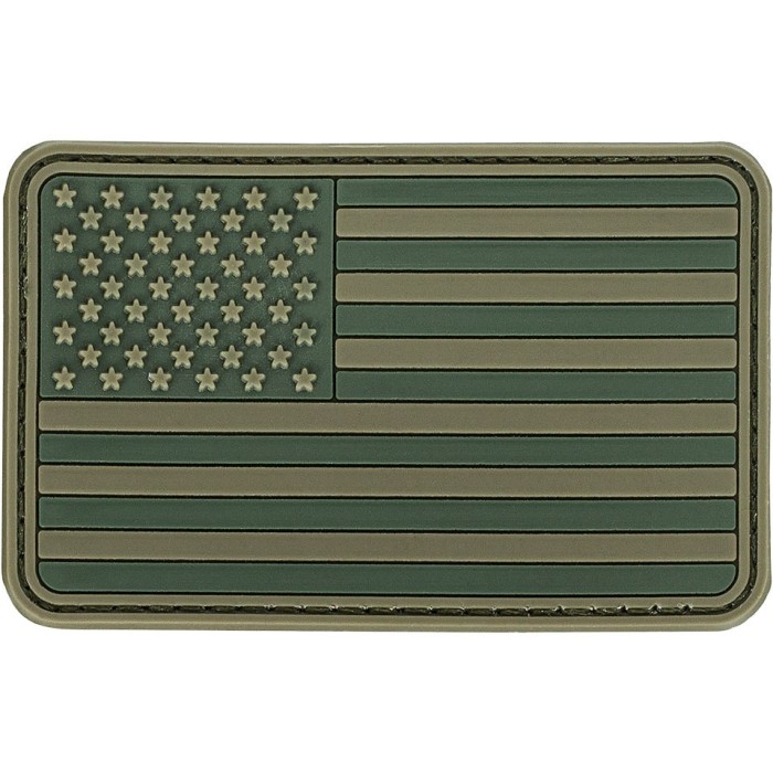 Ecuson 3D PVC USA Flag Velcro Olive Drab MFH