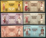 1958 , Lp 462 e , Costume nationale , tripticuri cu viniete , serie nedantelata MNH