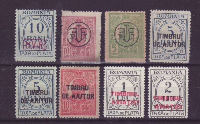 1918 Lot timbre nestampilate supratipar
