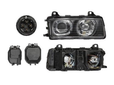 Far Bmw Seria 3 (E36), 1995-03.2000 (Fara Compact), fata, Dreapta, lense; H1+H1+W5W; manual/electric; fara motoras, DEPO foto