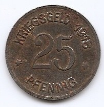Germania - Notgeld - 25 Pfennigs - Coblenz 1918 - Monede de urgență, Fier, 23.7 mm foto