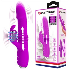 Vibrator Pretty Love Dorothy, 12 Moduri Vibratii, 3 Moduri Thrusting, Silicon, USB, Mov, 19.7 cm